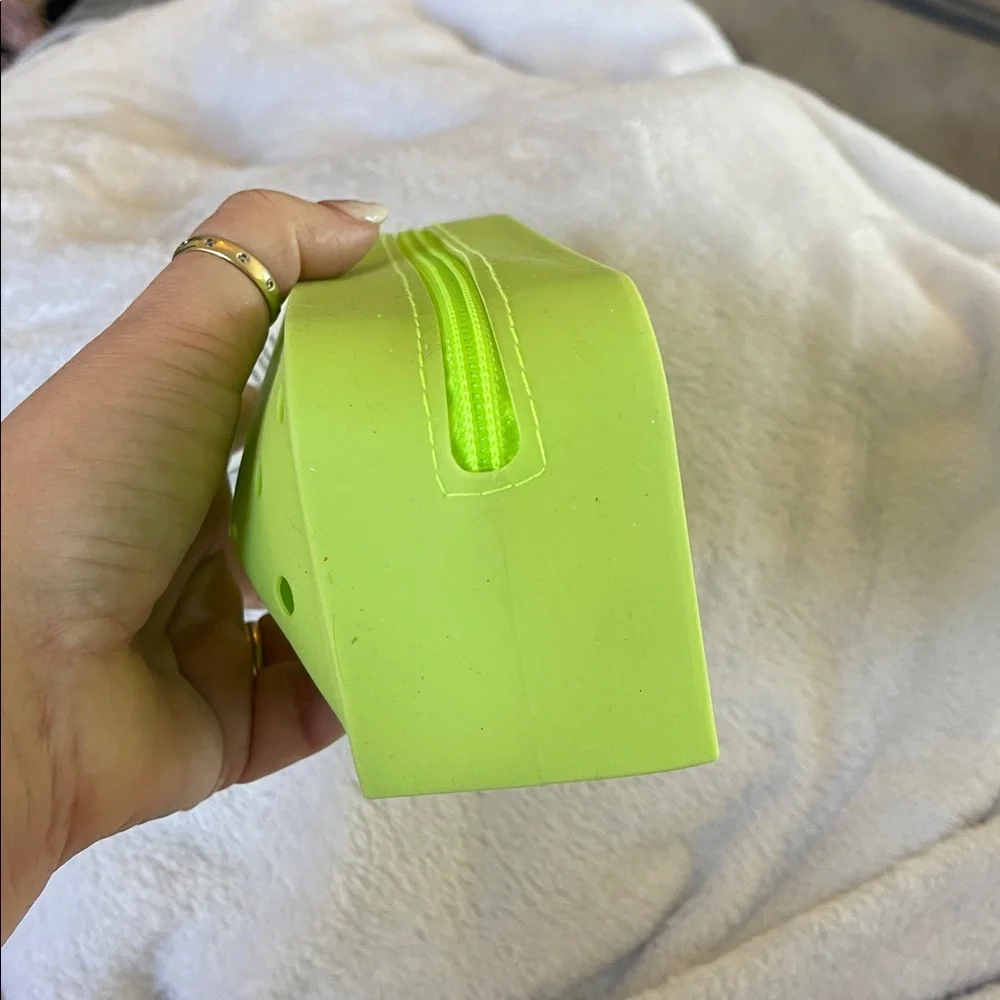 Purple or green silicone Pencil Pouch holds croc jibbetz shoe charms nwt